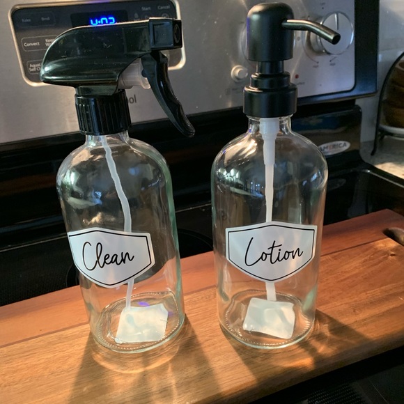 GLASS LOTION AND CLEAN BOTTLES with pump - Picture 3 of 3